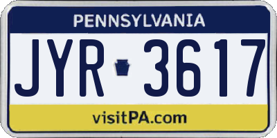 PA license plate JYR3617