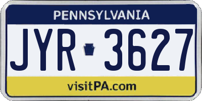 PA license plate JYR3627