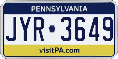 PA license plate JYR3649