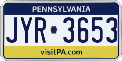 PA license plate JYR3653