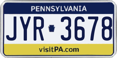 PA license plate JYR3678