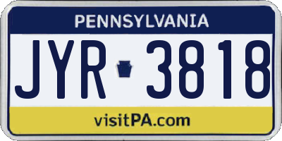 PA license plate JYR3818