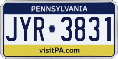 PA license plate JYR3831