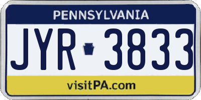 PA license plate JYR3833