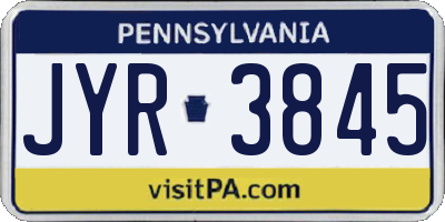 PA license plate JYR3845