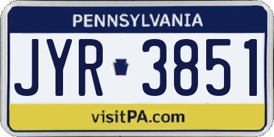 PA license plate JYR3851