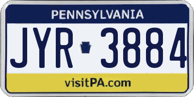 PA license plate JYR3884