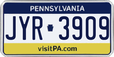 PA license plate JYR3909