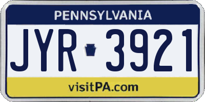 PA license plate JYR3921
