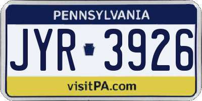 PA license plate JYR3926