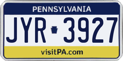 PA license plate JYR3927