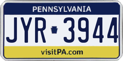 PA license plate JYR3944