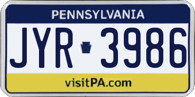PA license plate JYR3986