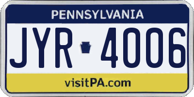 PA license plate JYR4006