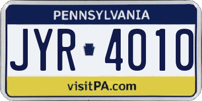 PA license plate JYR4010