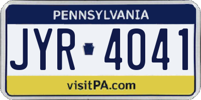 PA license plate JYR4041