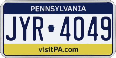 PA license plate JYR4049