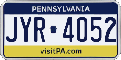 PA license plate JYR4052