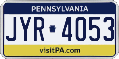 PA license plate JYR4053