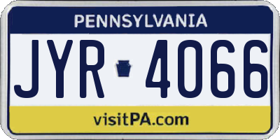 PA license plate JYR4066