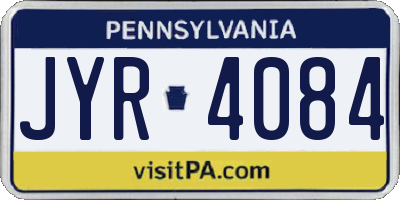 PA license plate JYR4084