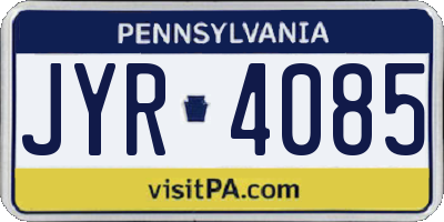 PA license plate JYR4085