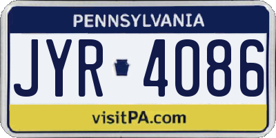 PA license plate JYR4086