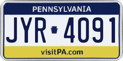 PA license plate JYR4091