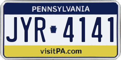 PA license plate JYR4141