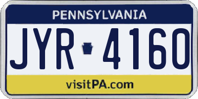PA license plate JYR4160