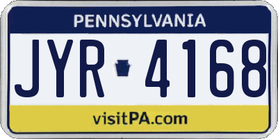 PA license plate JYR4168
