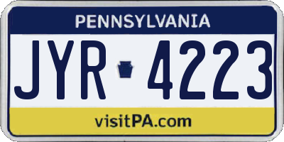 PA license plate JYR4223