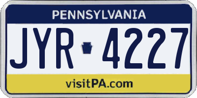 PA license plate JYR4227