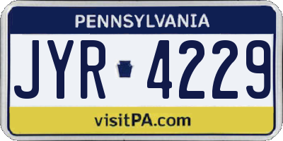 PA license plate JYR4229