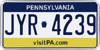 PA license plate JYR4239