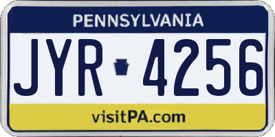 PA license plate JYR4256