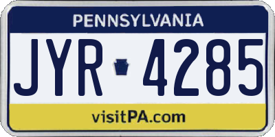 PA license plate JYR4285