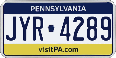 PA license plate JYR4289