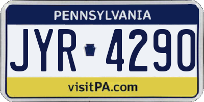 PA license plate JYR4290