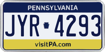 PA license plate JYR4293