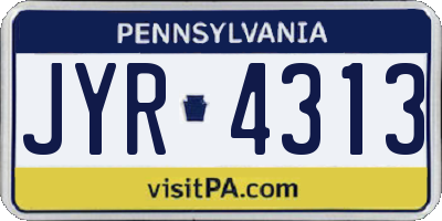 PA license plate JYR4313