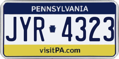 PA license plate JYR4323