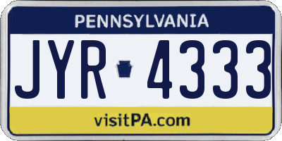PA license plate JYR4333