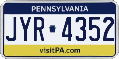 PA license plate JYR4352