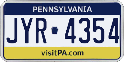 PA license plate JYR4354