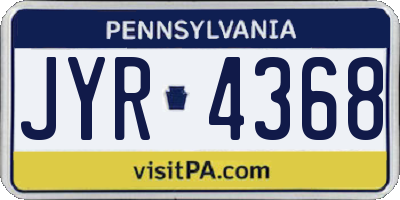 PA license plate JYR4368