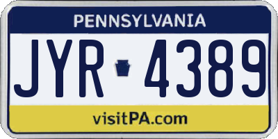 PA license plate JYR4389