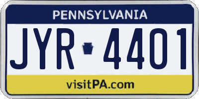 PA license plate JYR4401