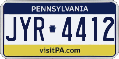PA license plate JYR4412