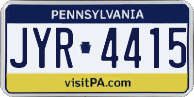 PA license plate JYR4415
